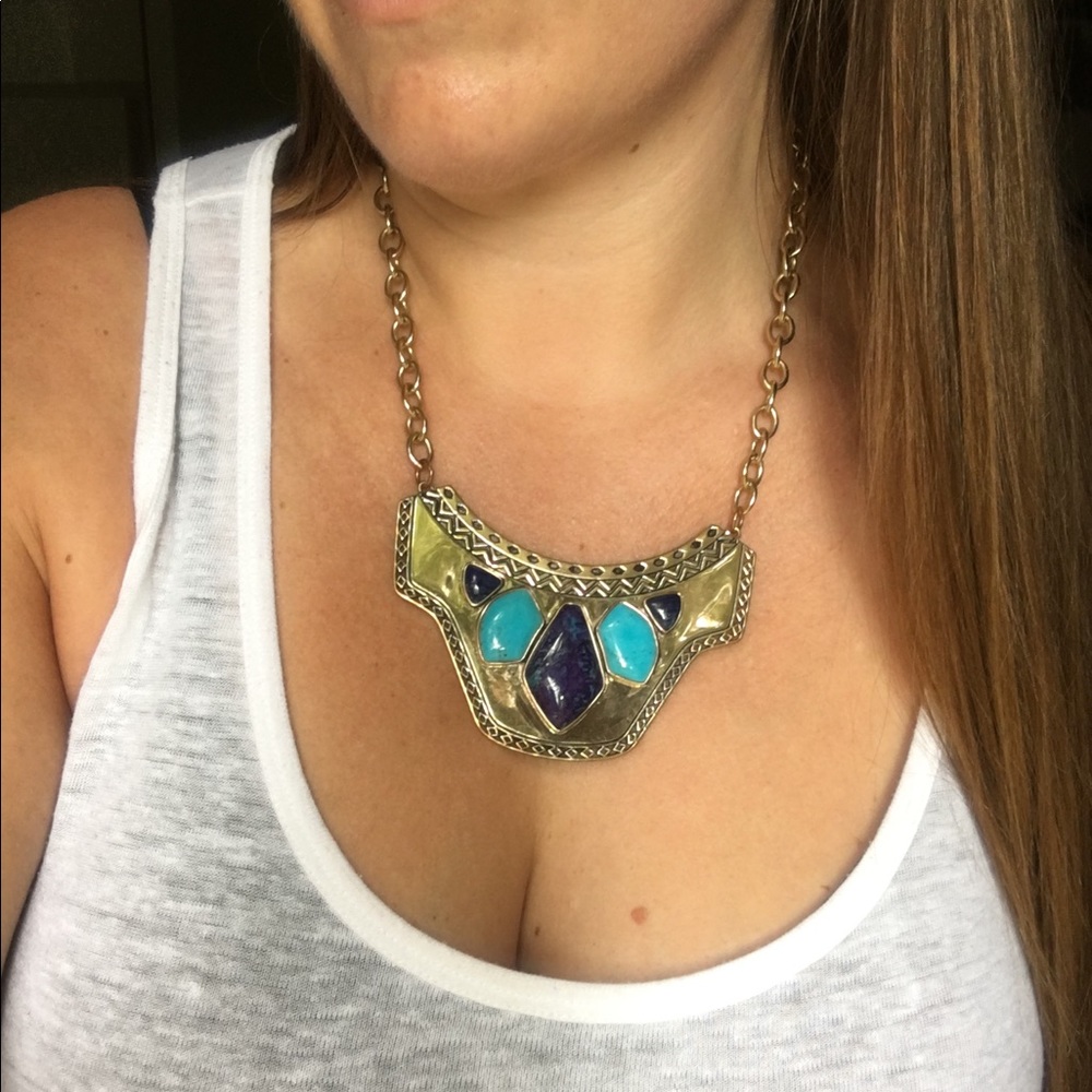 STUDIO BARSE Blue/Purple Turquoise Plate Necklace